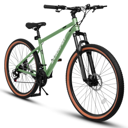 A27301 27.5 Inch Mountain Bike for Adults, Durable High Carbon Steel Frame, Disc Brakes, Stylish Brown Edge Tires, Ideal for Commuting and Outdoor Exploration